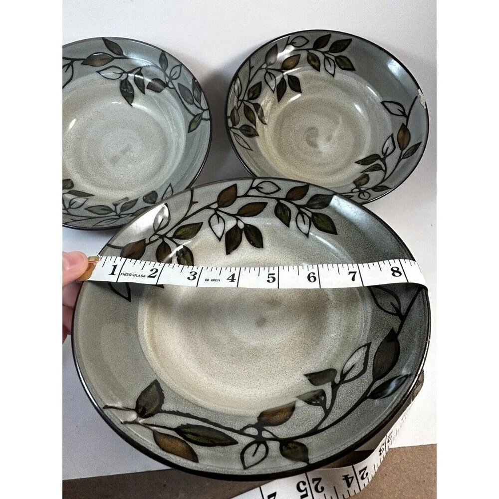 Set of 3 Pfaltzgraff Rustic Leaves 8 3/8